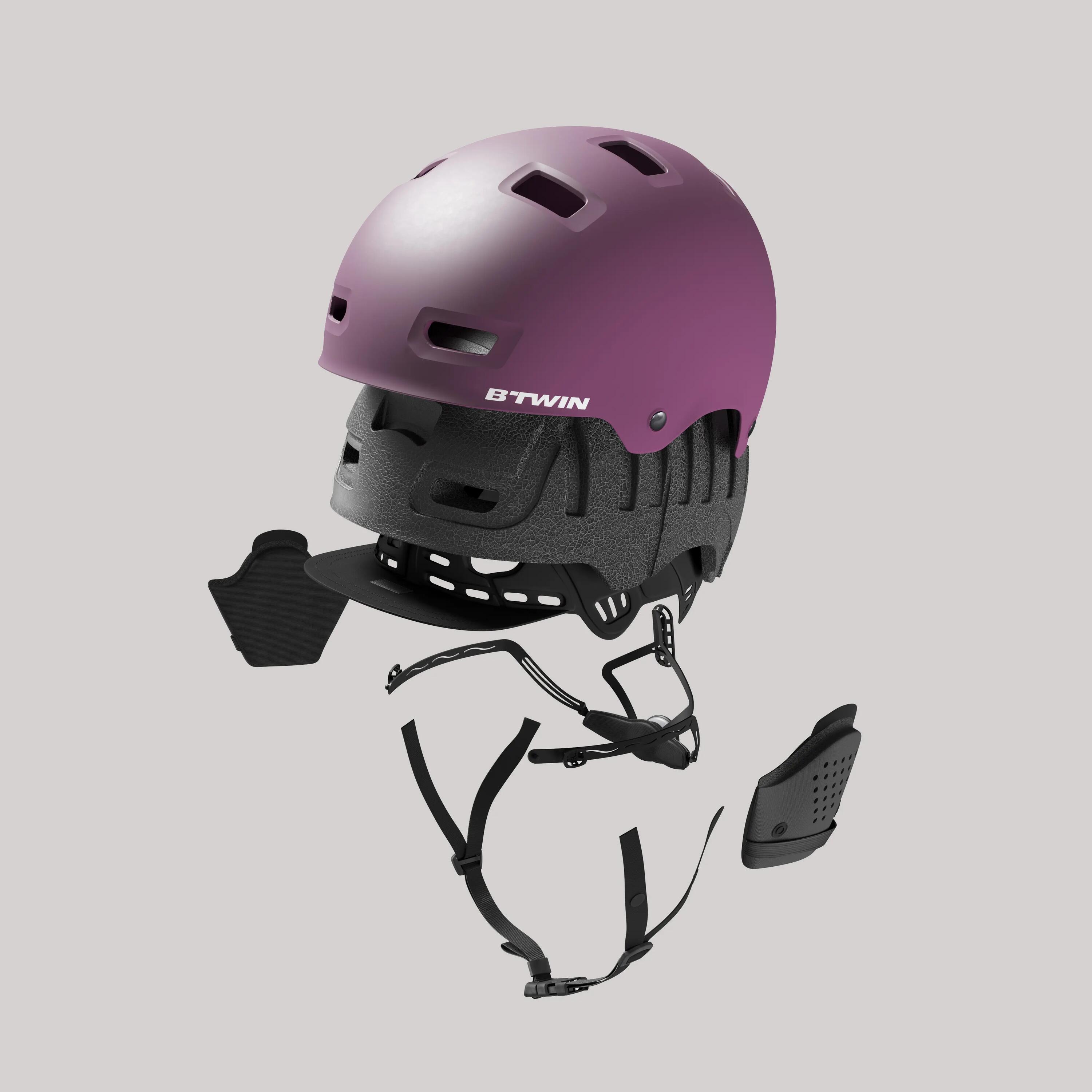 500 City Cycling Bowl Helmet - Plum 6/9