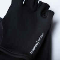 Guantes de ciclismo cortos Triban Roadc 100 negros