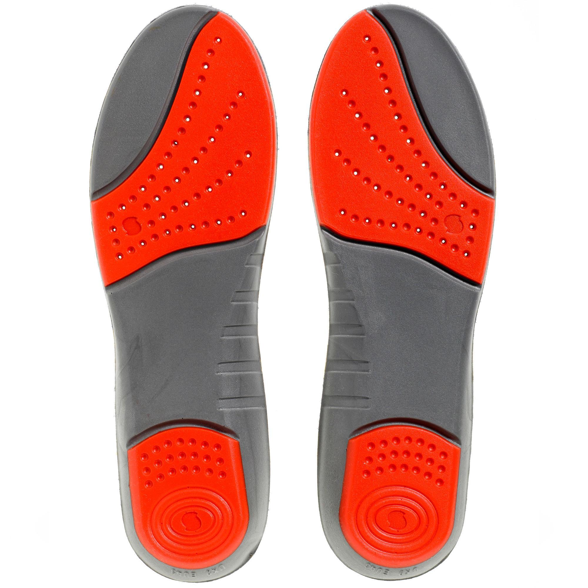 Cut-out shoe soles, double strike