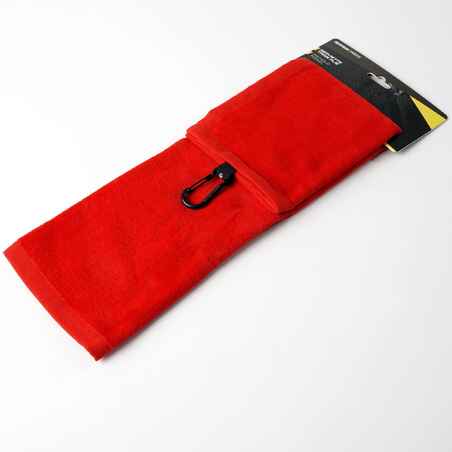 TRI-FOLD GOLF TOWEL - INESIS RED