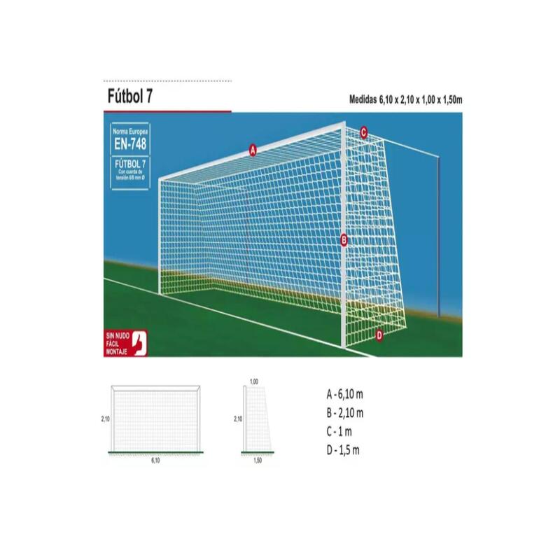 2 REDES DE PORTERÍAS FÚTBOL 7