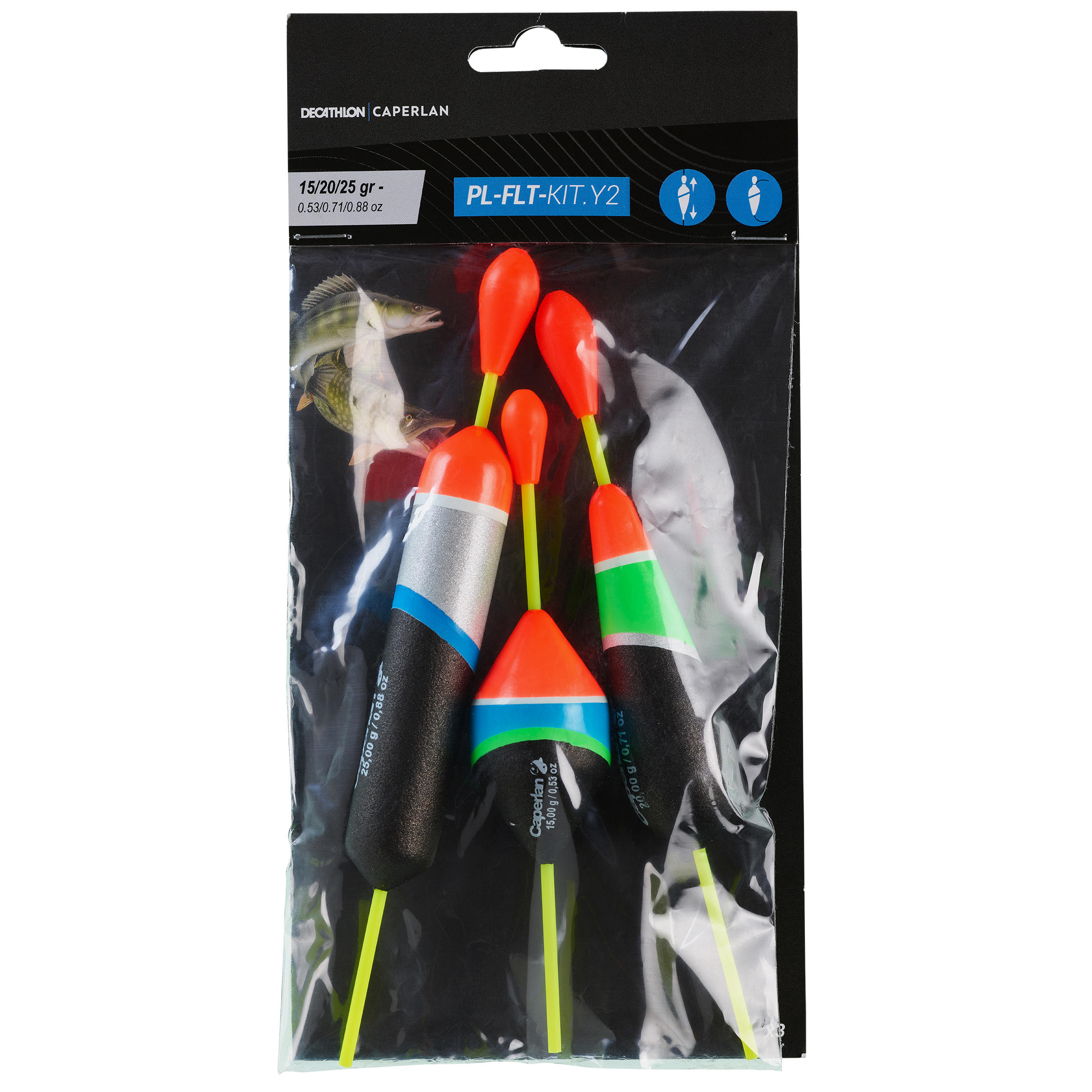 CAPERLAN Súprava 3 plavákov PL-FLT-KIT.Y2 na lov na položenú T2 · záber 4