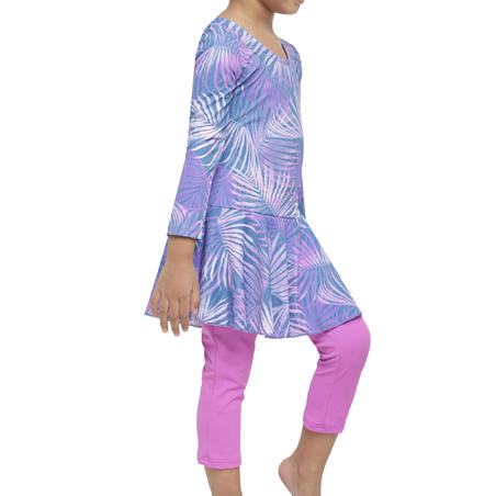 Maillot de natation fille une pièce Audrey sleeve leg Ond bleu