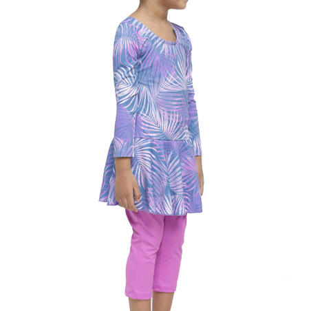 Maillot de natation fille une pièce Audrey sleeve leg Ond bleu