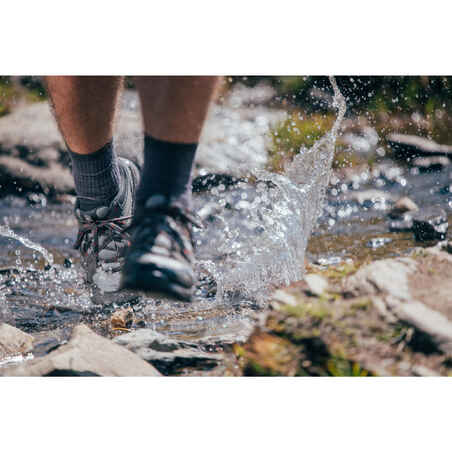 Men's waterproof walking shoes - MH100 - Grey