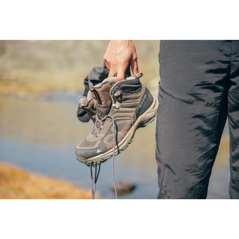 Chaussures de randonnée montagne homme MH100 Mid imperméable marron