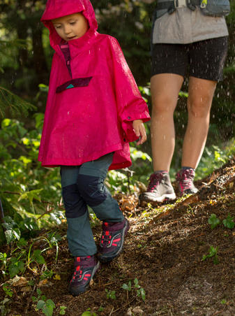 Ботинки водонепроницаемые походные для детей размер 28–34 фиолетовые CROSSROCK
