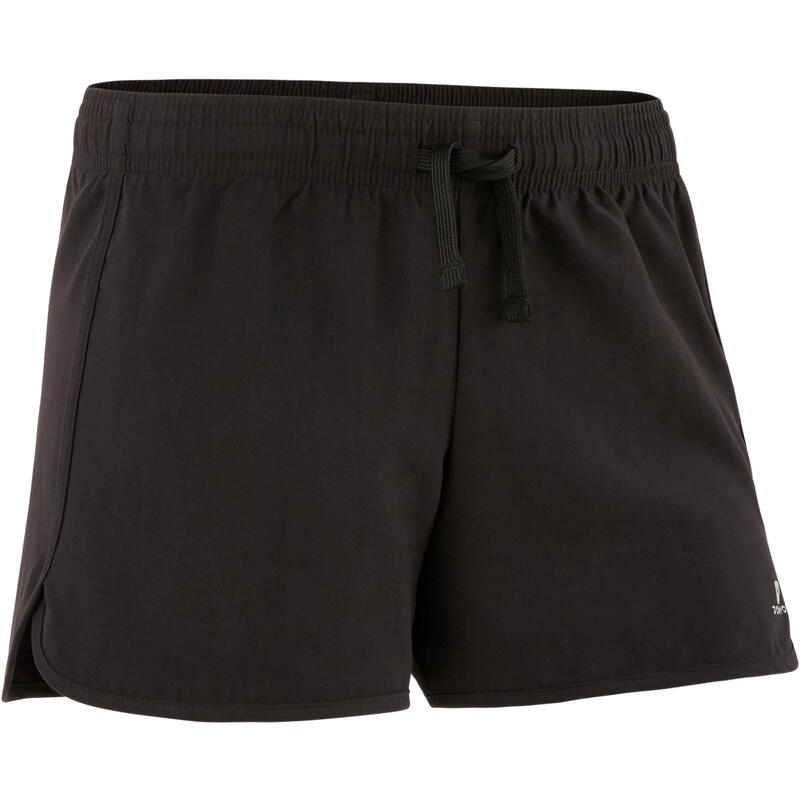 Short Pantalón Corto Niña Transpirable W500 Gimnasia Negro