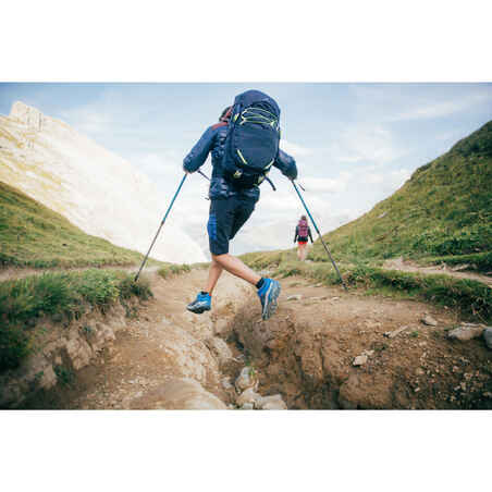 Boy's low mountain walking lace-up shoes Crossrock - Khaki