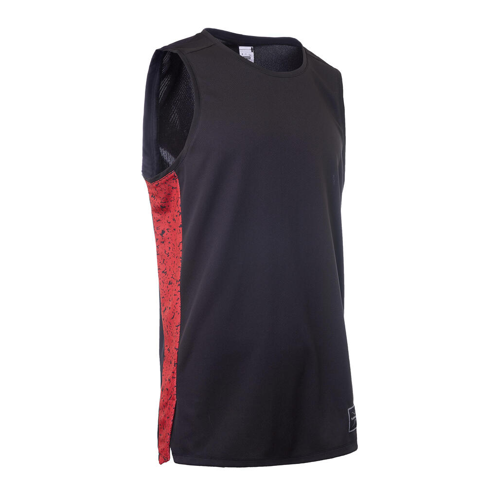 Basketballtrikot ärmellos T500 Herren dunkelblau/weiss