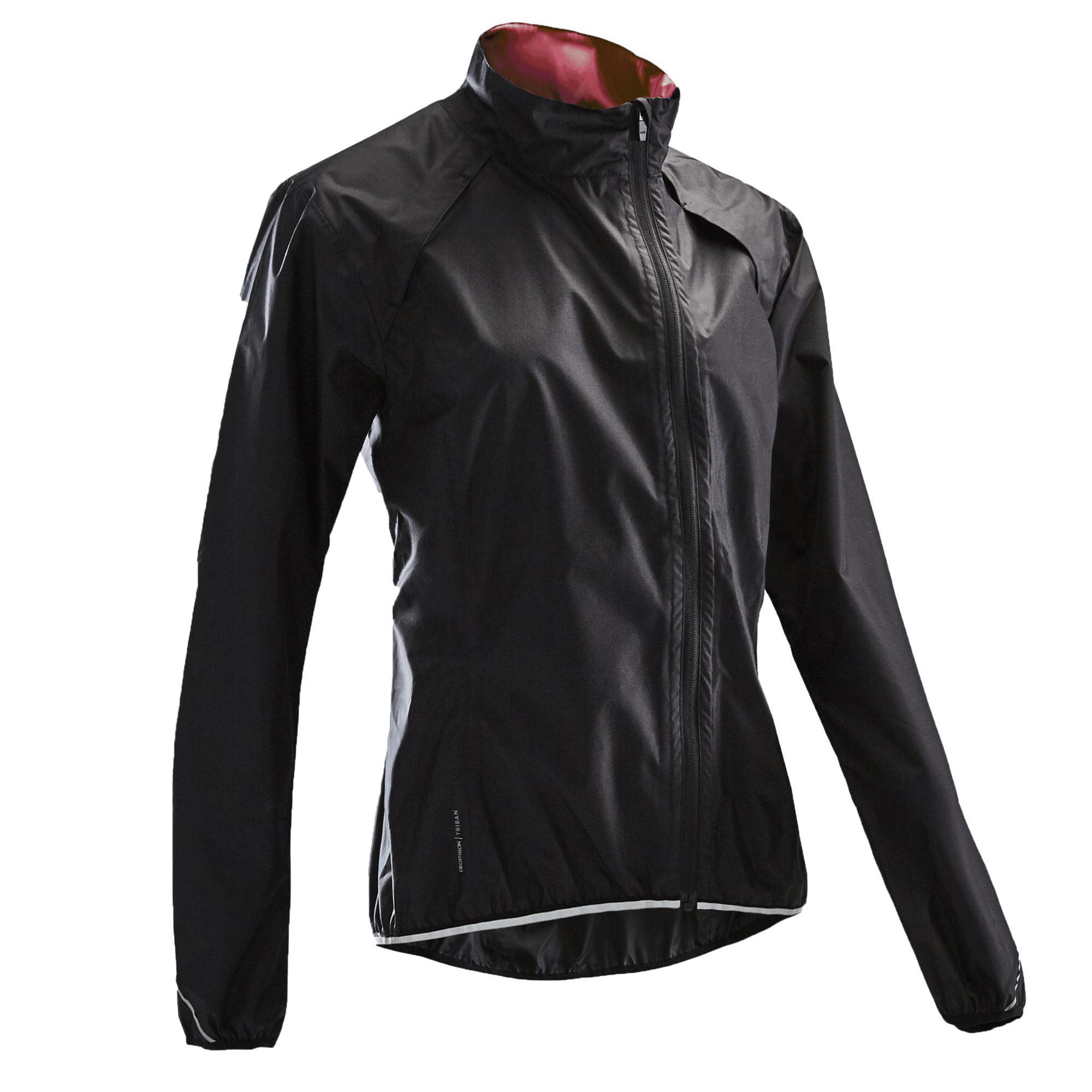 Chaqueta impermeable ciclismo mujer 500 negra Triban Decathlon