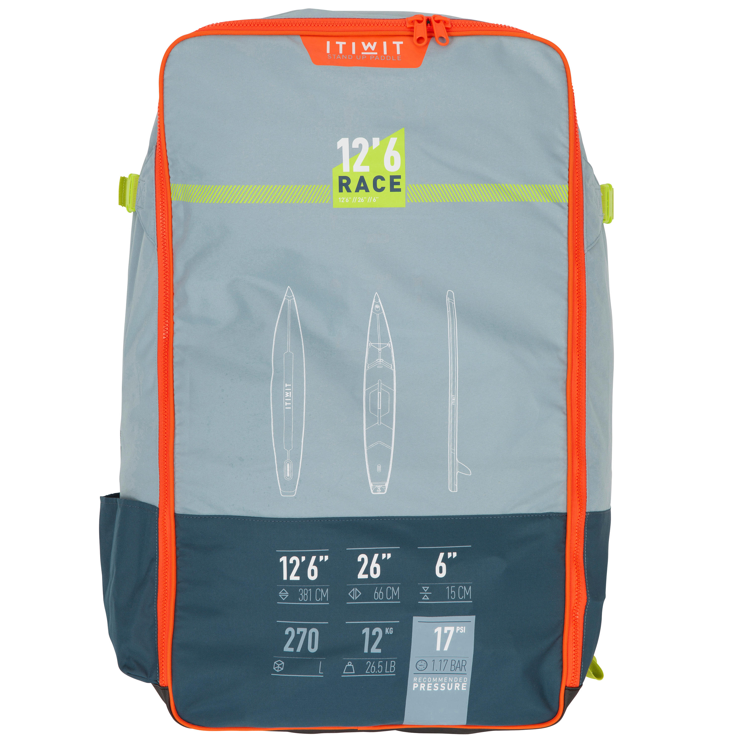 INFLATABLE STAND-UP PADDLEBOARD CARRY BAG ITIWIT RACE 12’6 1/5