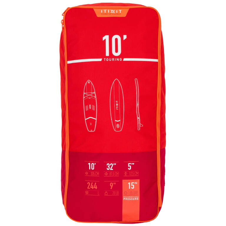 X100 10FT TOURING INFLATABLE STANDUP PADDLEBOARD RED Decathlon