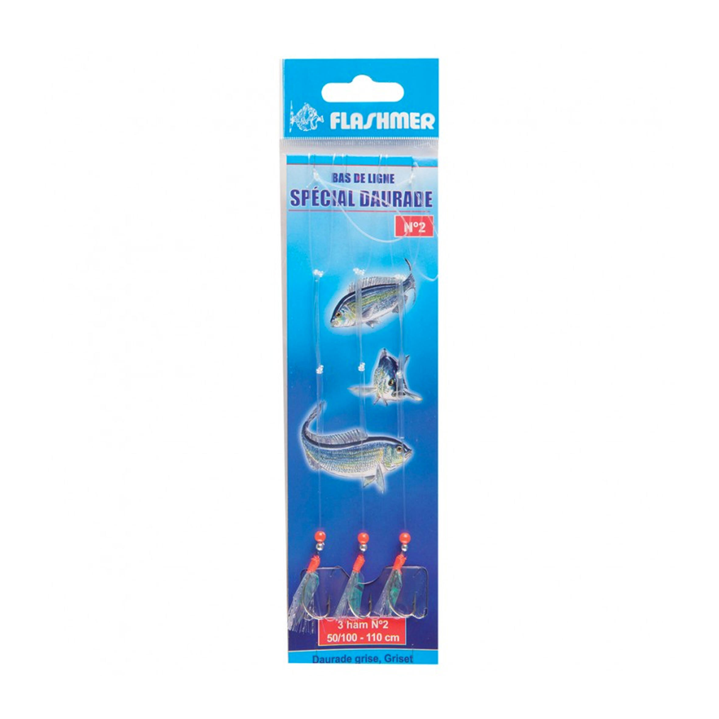 FLASHMER Sea bream special 3 N°2 hooks sea fishing leaders