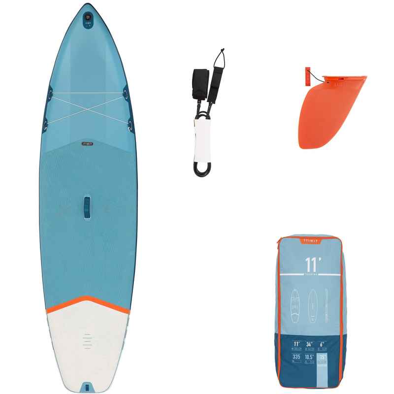 SUP-Board Stand Up Paddle aufblasbar X100 Touring Einsteiger 11' blau