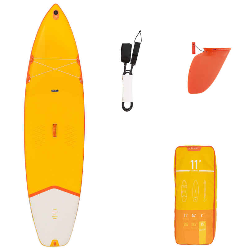 SUP-Board Stand Up Paddle aufblasbar X100 Touring Einsteiger 11' gelb Media 1