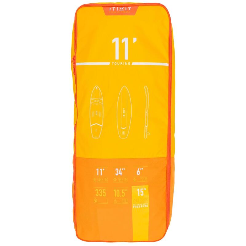 X100 11FT TOURING INFLATABLE STAND-UP PADDLEBOARD - YELLOW
