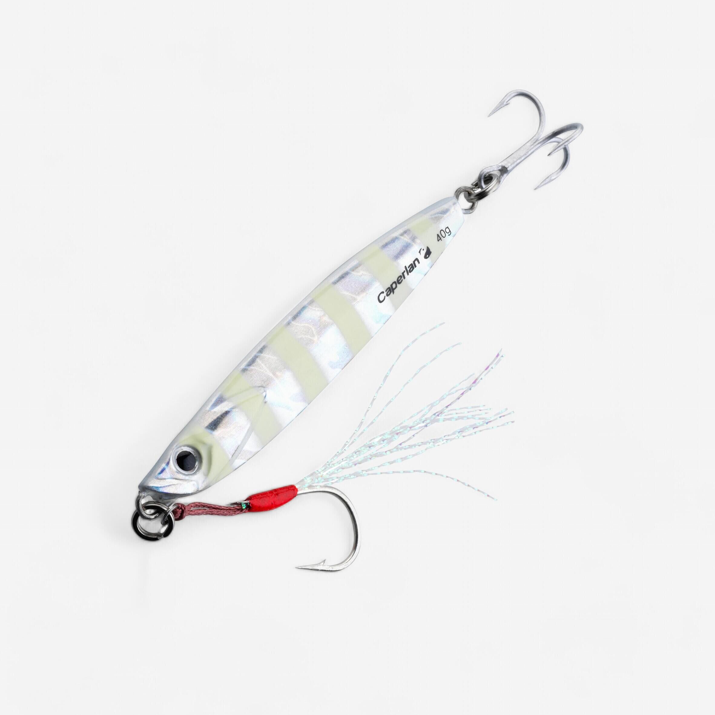 CAPERLAN Lure fishing at sea CASTING JIG BIASTOS ASSIST 40 g - Phospho. white