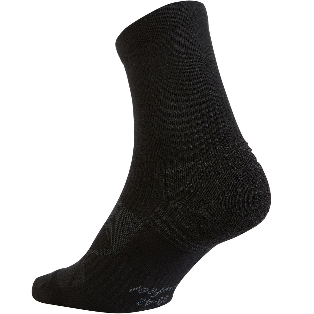 WS 100 Kids' Walking Socks Mid - Black (3 pairs)