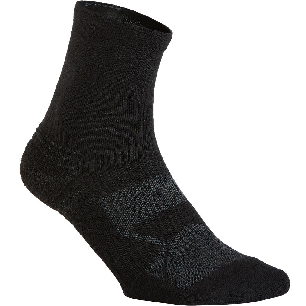 WS 100 Kids' Walking Socks Mid - Black (3 pairs)