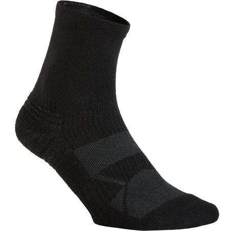 Шкарпетки WS 100 для спортивної/скандинавської ходьби, середньої довжини - Чорні