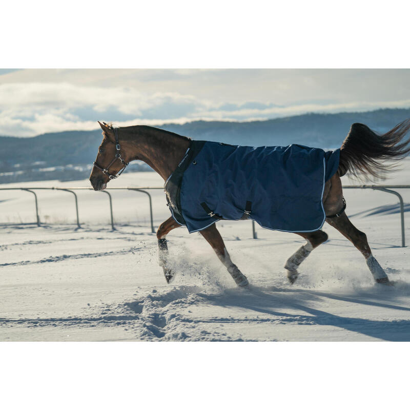 Manta Equitación Allweather 300 impermeable caballo y poni Fouganza azul