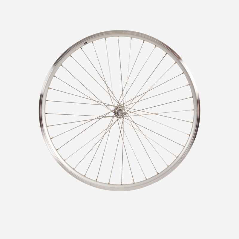 Vorderrad City 28 Zoll doppekwandig V-Brake Bolzenachse silber
