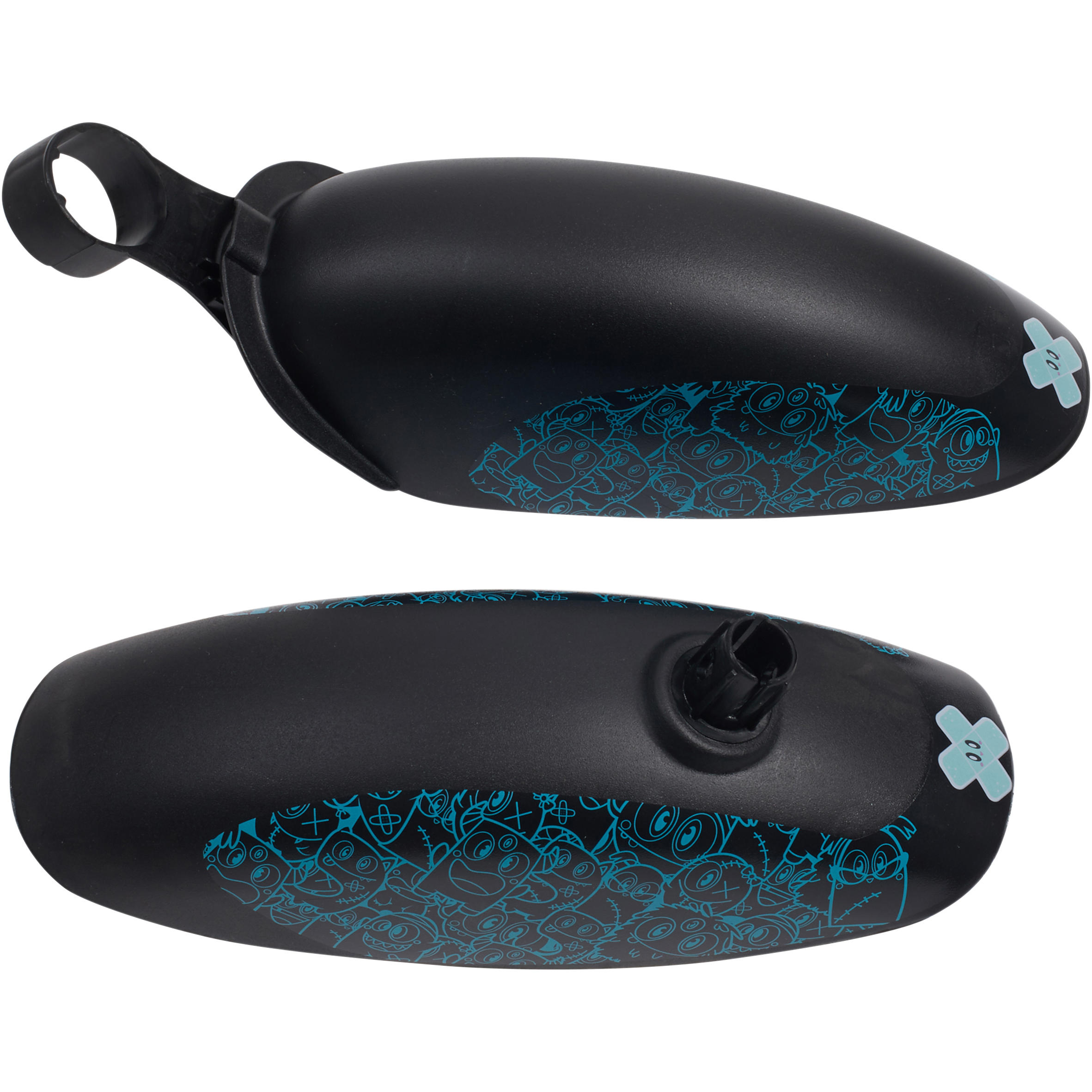 14-inch black Minimonster mudguard pair