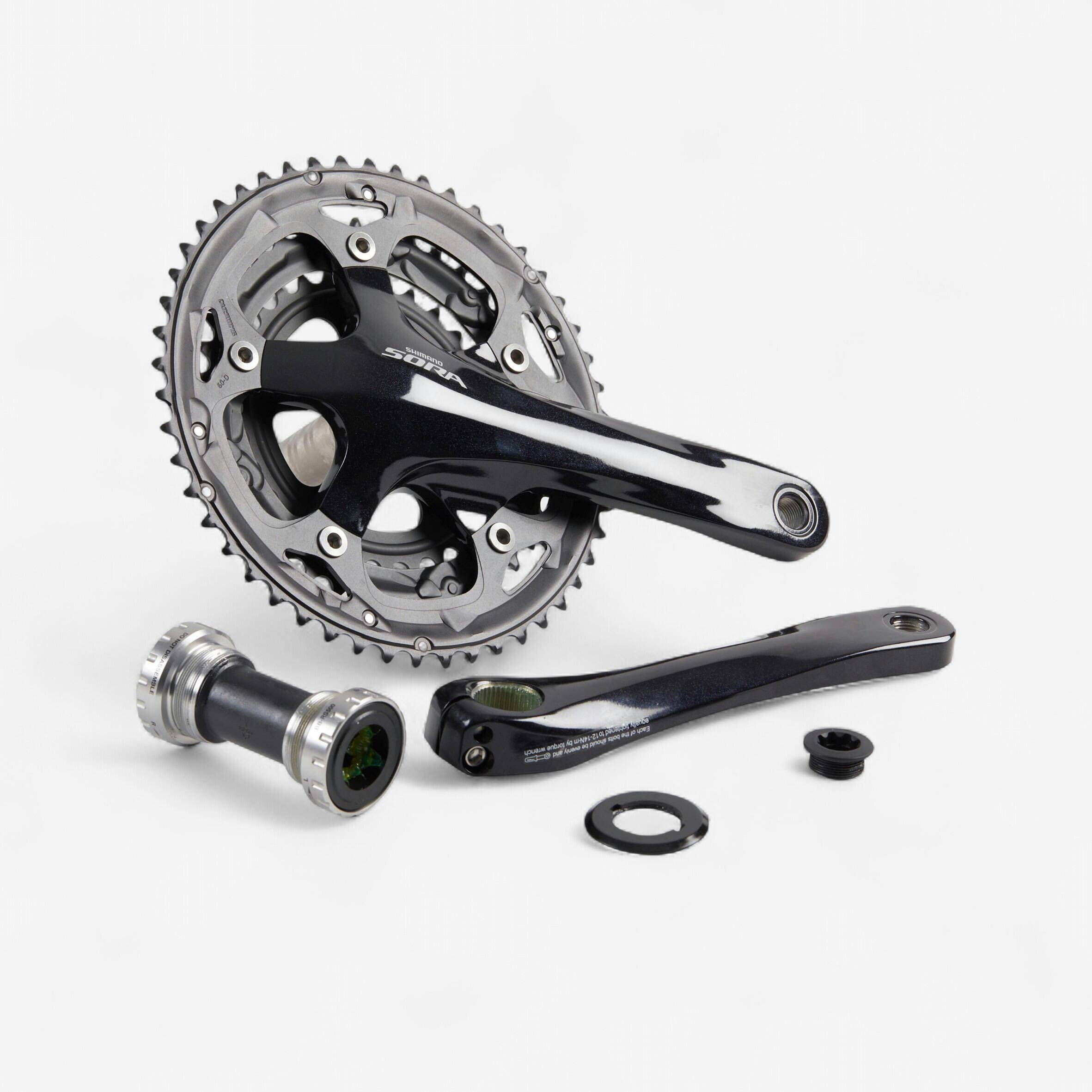 Triple chainset with 30/39/50 Teeth (170 mm) Shimano Sora. -  1