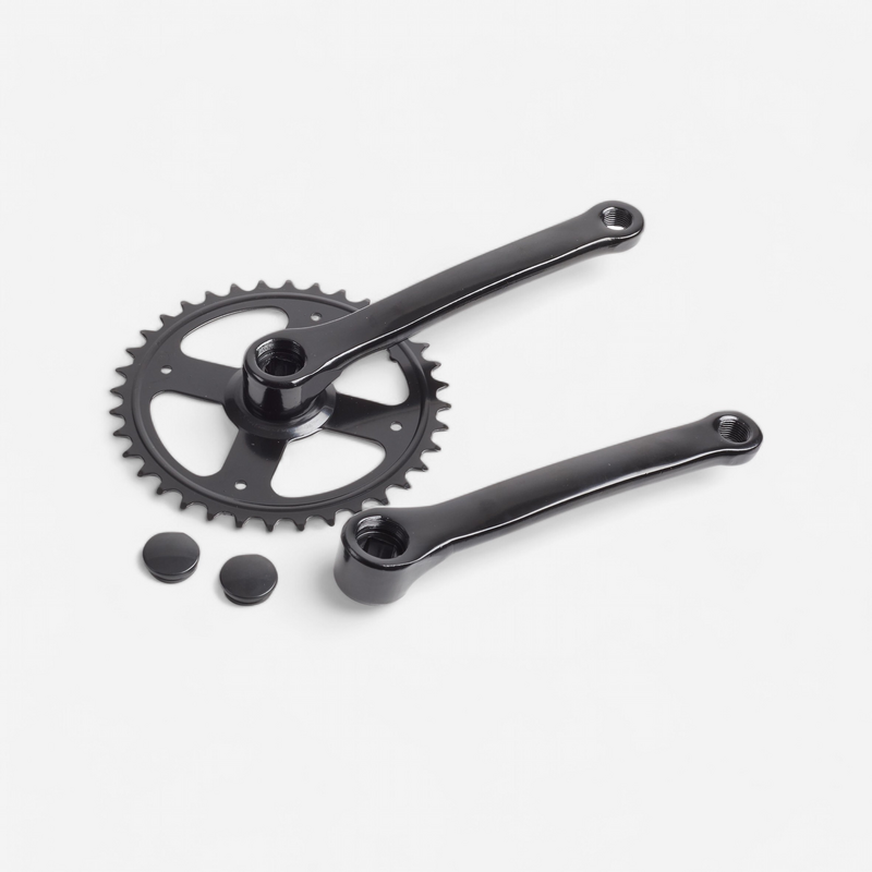 Pédalier Vélo City Mono Motodak - 46 Dents, 170mm, Acier, Axe Carré - Noir