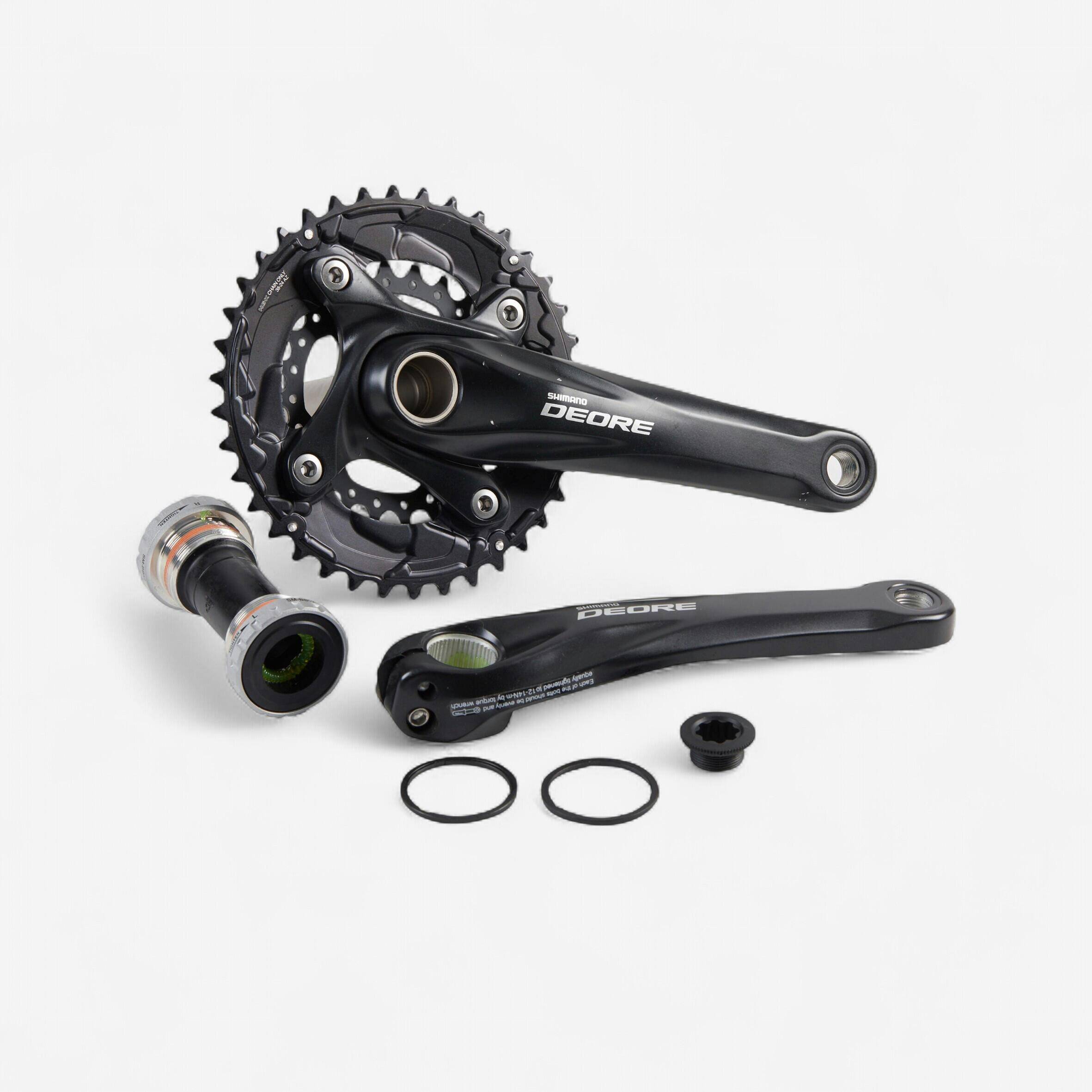 Double Chainset 10-Speed 38/24T Hollowtech II Bottom Bracket Shimano Deore