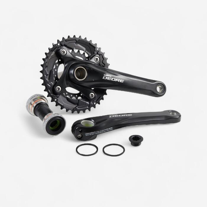 PÉDALIER VTT DOUBLE SHIMANO DEORE 10 VITESSES 38/24 AVEC BOITIER HOLLOWTECH II SHIMANO Decathlon