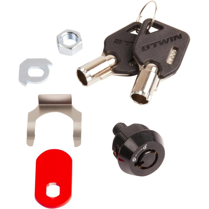 Bębenek zamka + okrągłe klucze do akumulatora zewnętrznego do rowerów Rockrider / Riverside