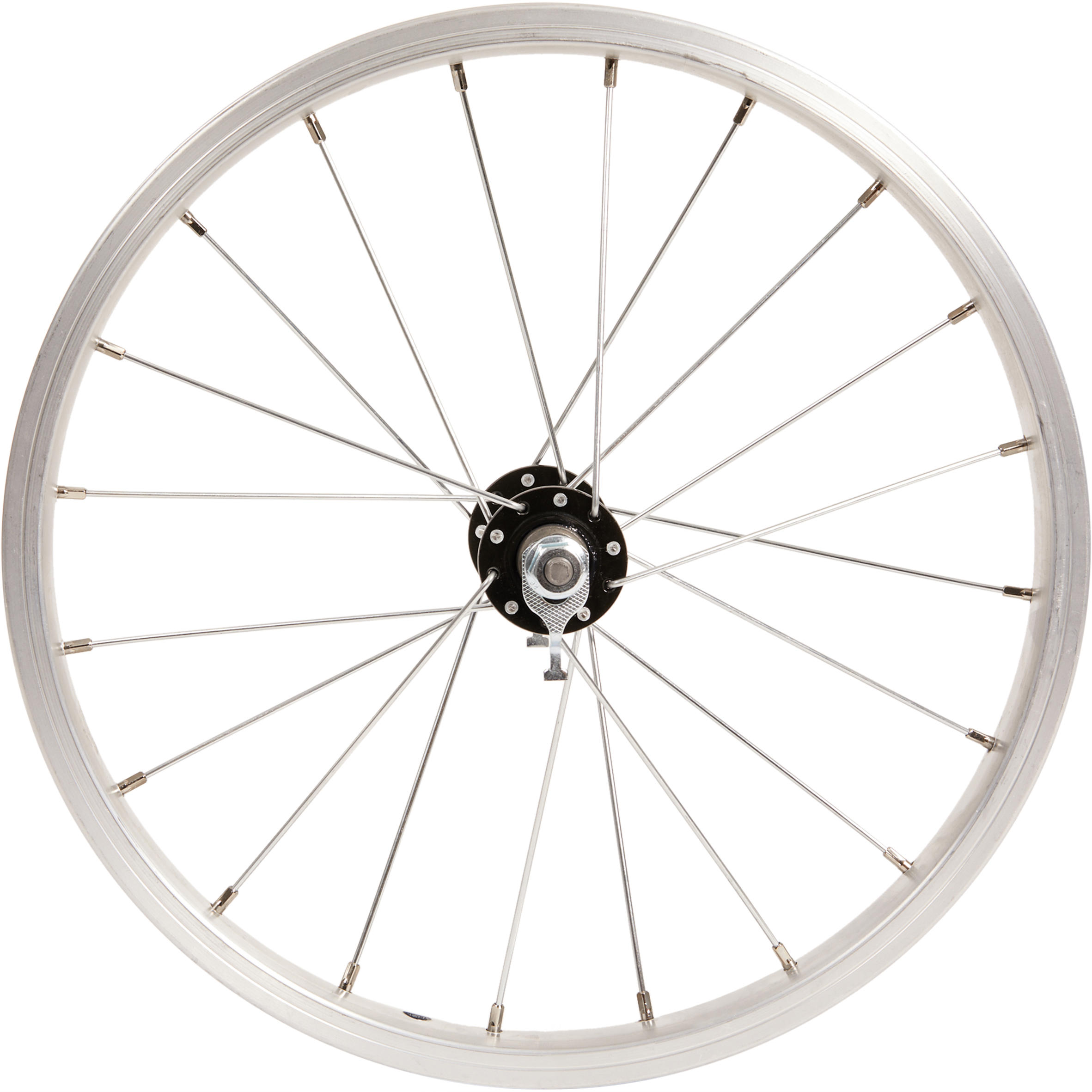 BTWIN Rueda Bicicleta Niño 16" Pulgadas Delantera V-Brake Pared Simple Plateado