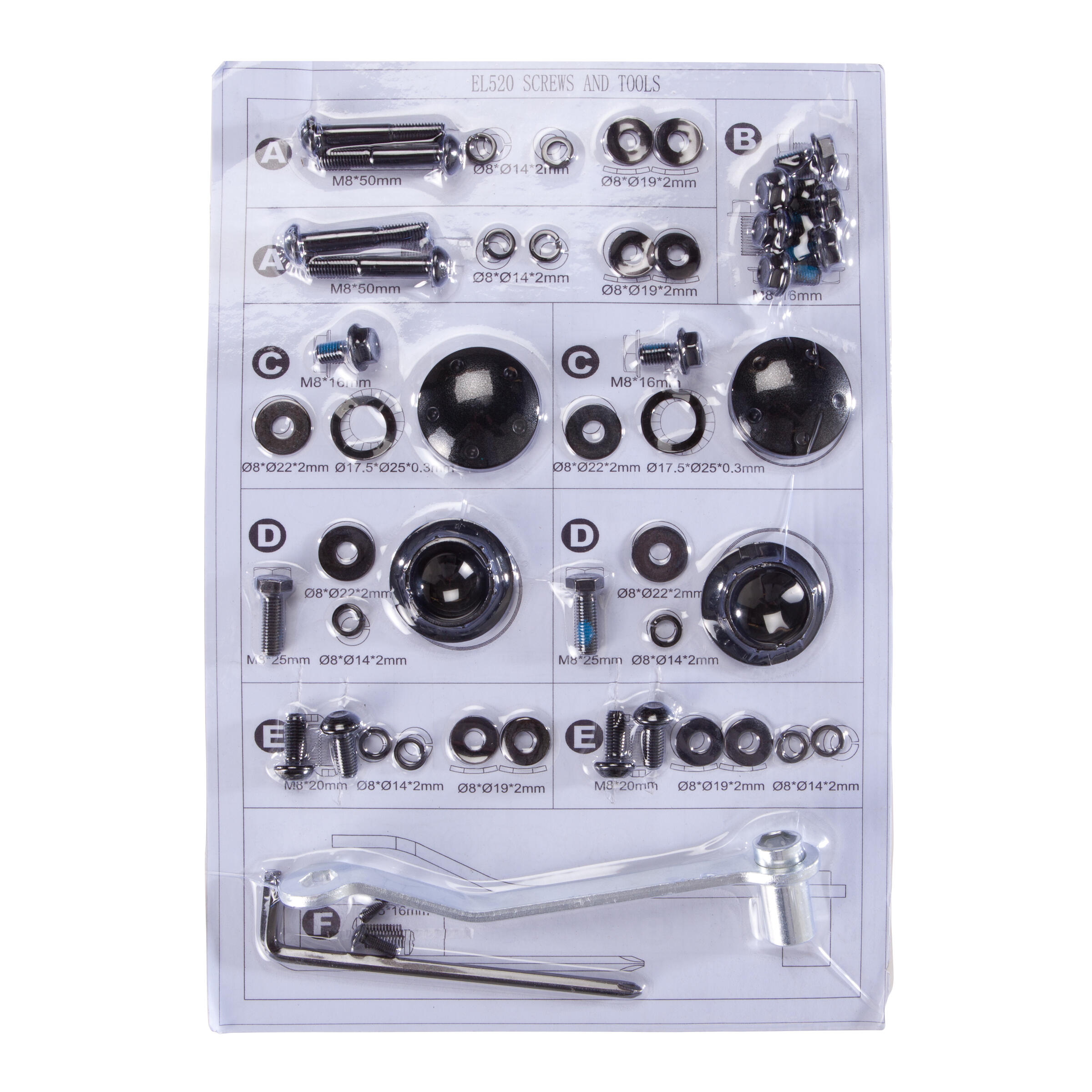 Conjunto parafusos bicicleta elíptica 520