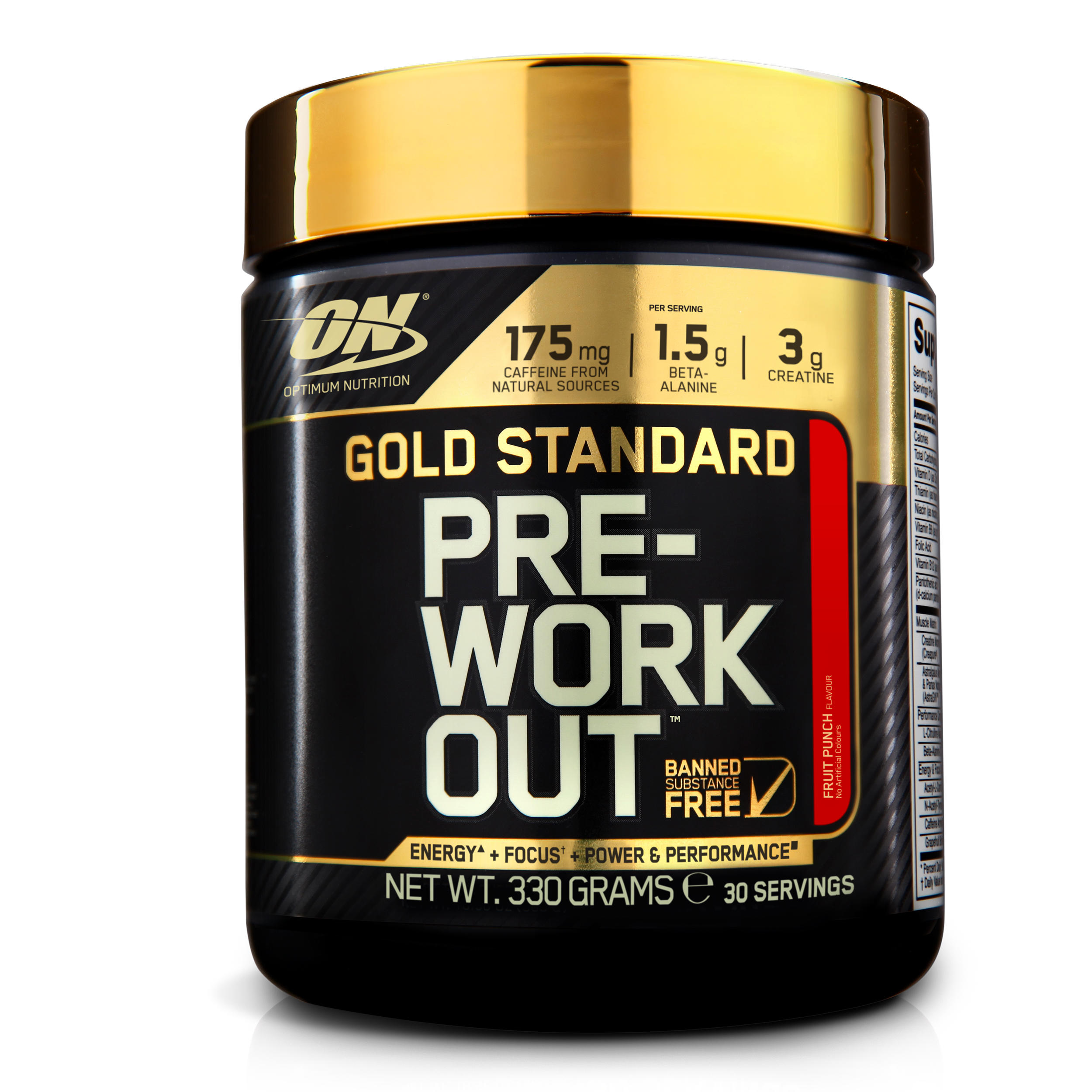 Integratore PRE WORKOUT GOLD STANDARD fruit punch 330g 4/5