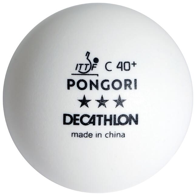 Table Tennis Balls TTB 900 40+ 3* C ITTF x 72 White PONGORI Decathlon
