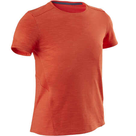 T-Shirt manches courtes coton respirant 500 garçon GYM ENFANT orange
