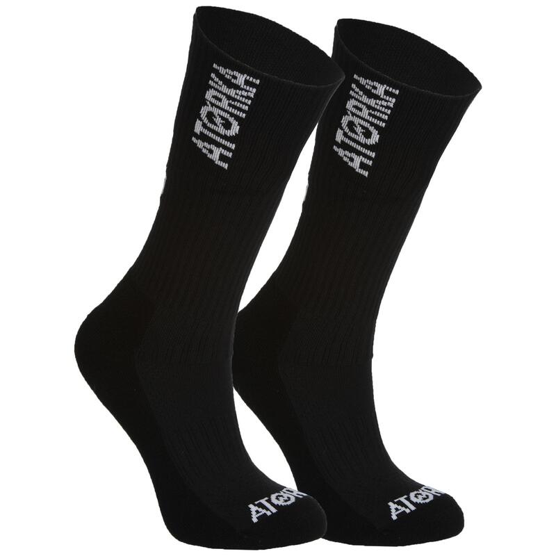 Chaussettes de handball H500 noir/blanc