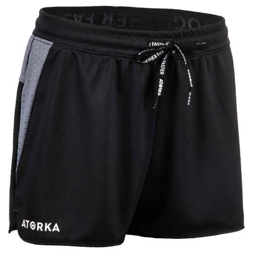 Damen Handball Shorts H500 schwarz/grau