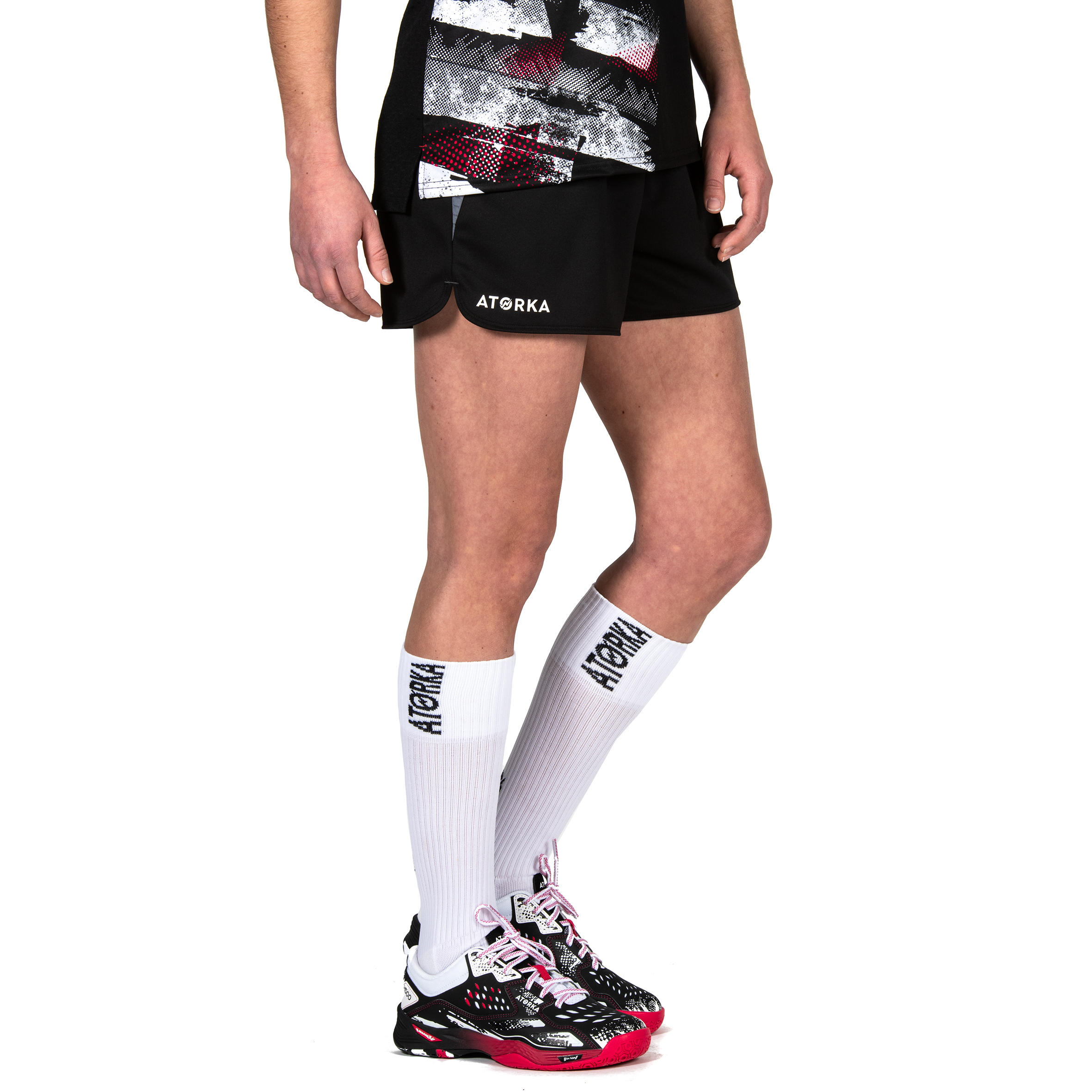 Pantalón Corto Balonmano Atorka H500 mujer Negro Gris 3/10