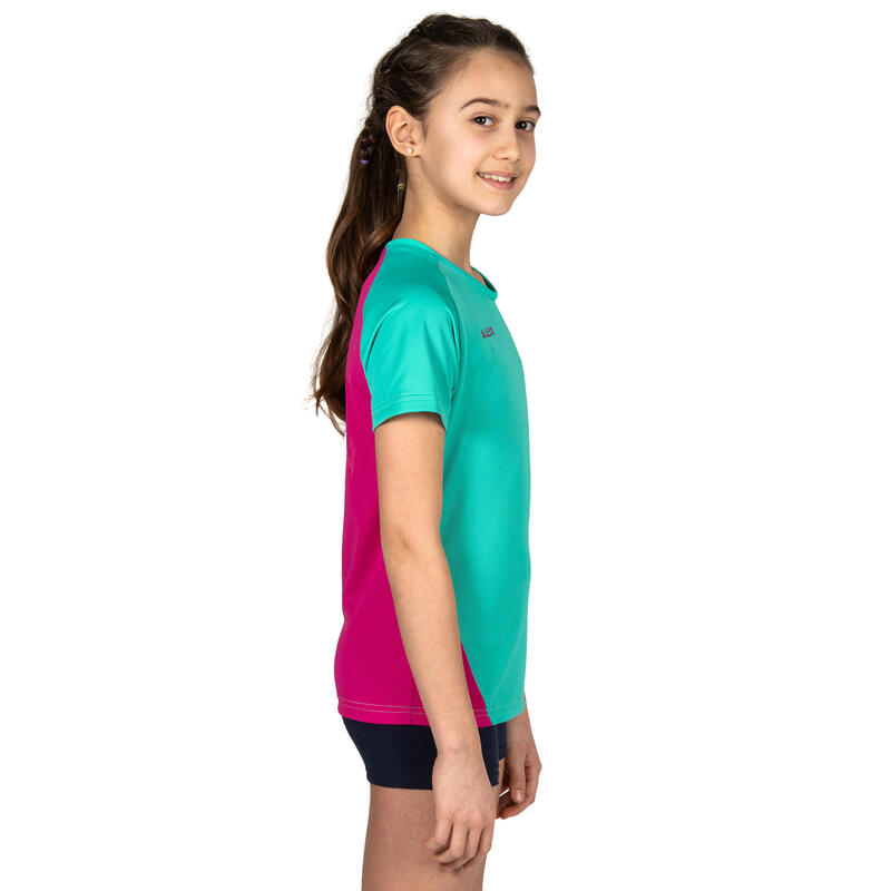 Camisola de Voleibol Menina V100 Verde e Rosa