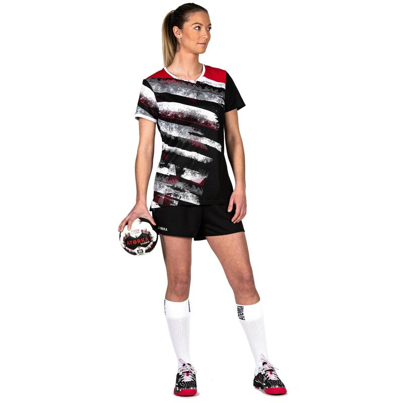 Damen Handball Shorts H500 schwarz/grau