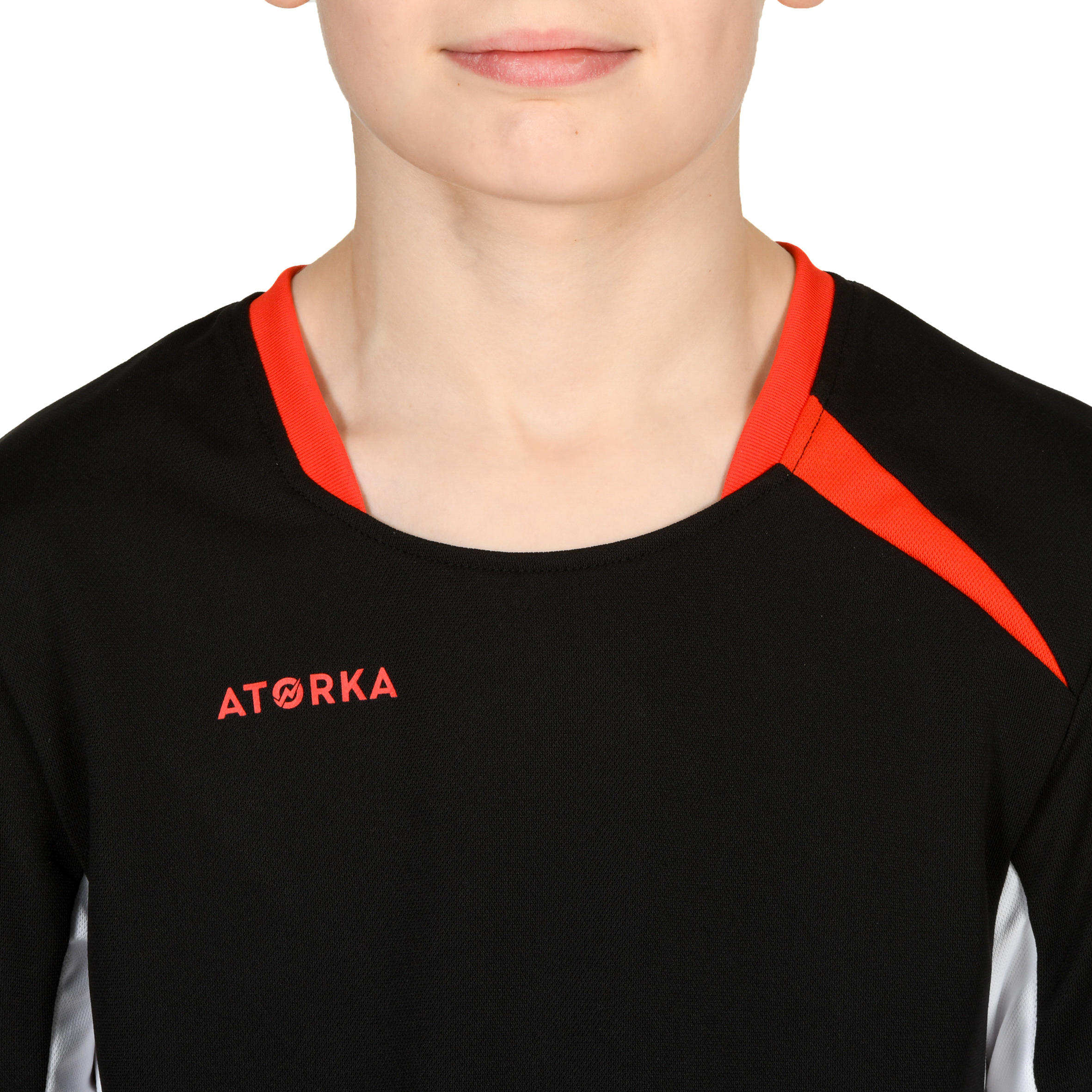 Camiseta de Balonmano Atorka H100 Niños Negro Blanco Rojo 6/6
