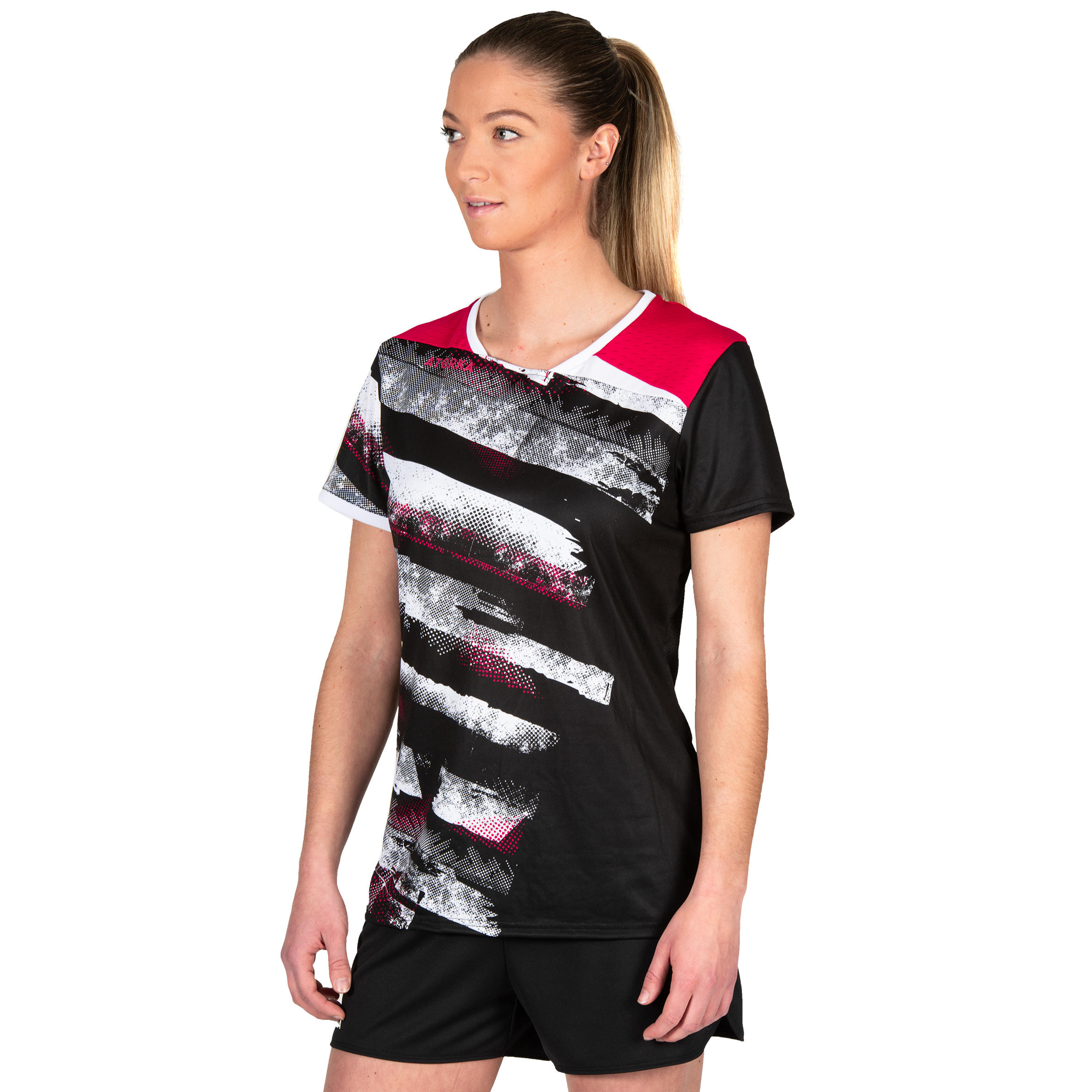 H500 Handball Jersey - Black/Pink 5/8