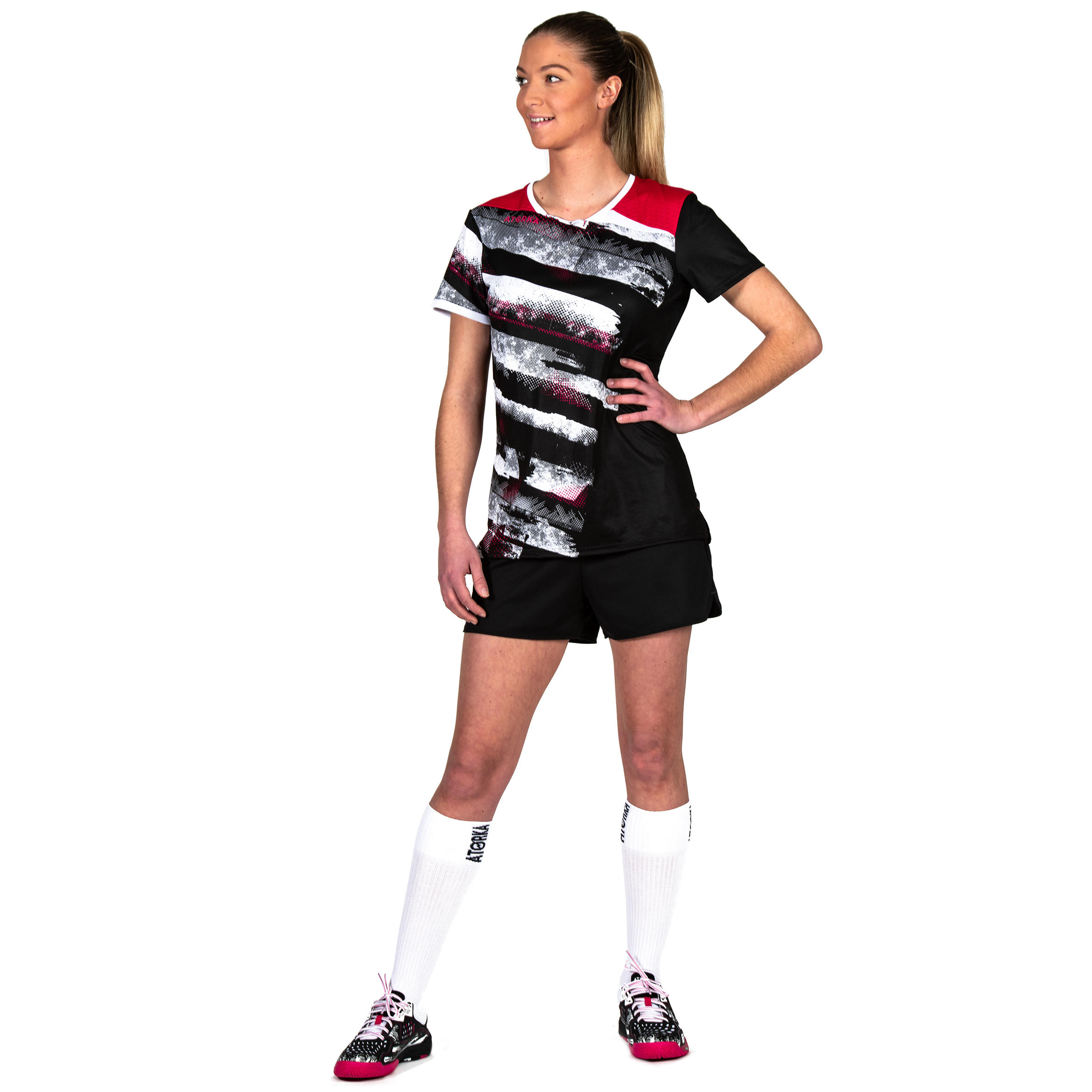 H500 Handball Jersey - Black/Pink 3/8