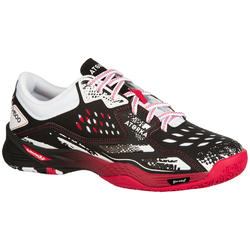 Chaussures de handball adulte H500 rose / noir / blanc