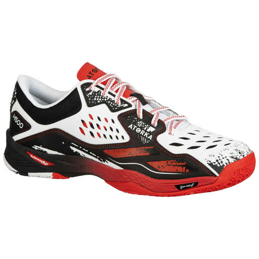 H500 Handball Shoes - White/Red/Black