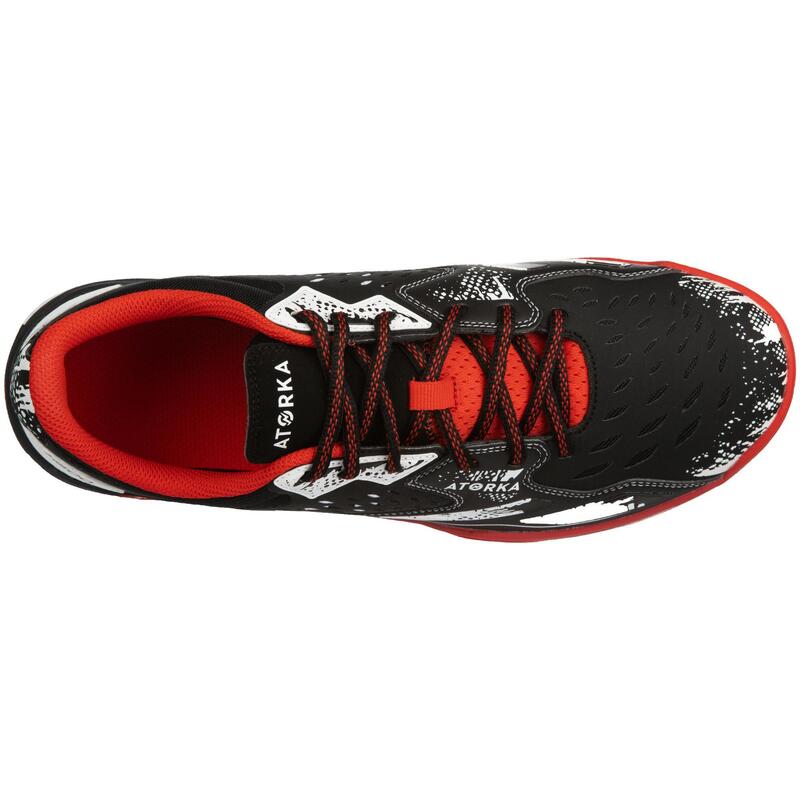 Zapatillas de Balonmano Atorka H500 Hombre Negro Rojo