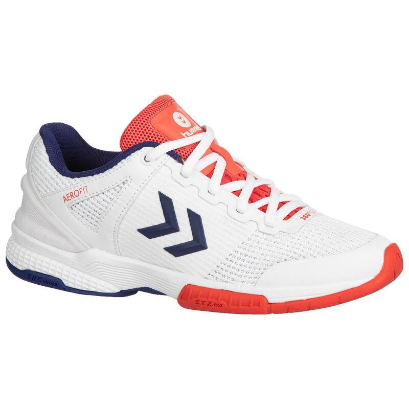 Chaussures handball femme aerocharge HB180 rely 3.0 blanc/bleu/corail